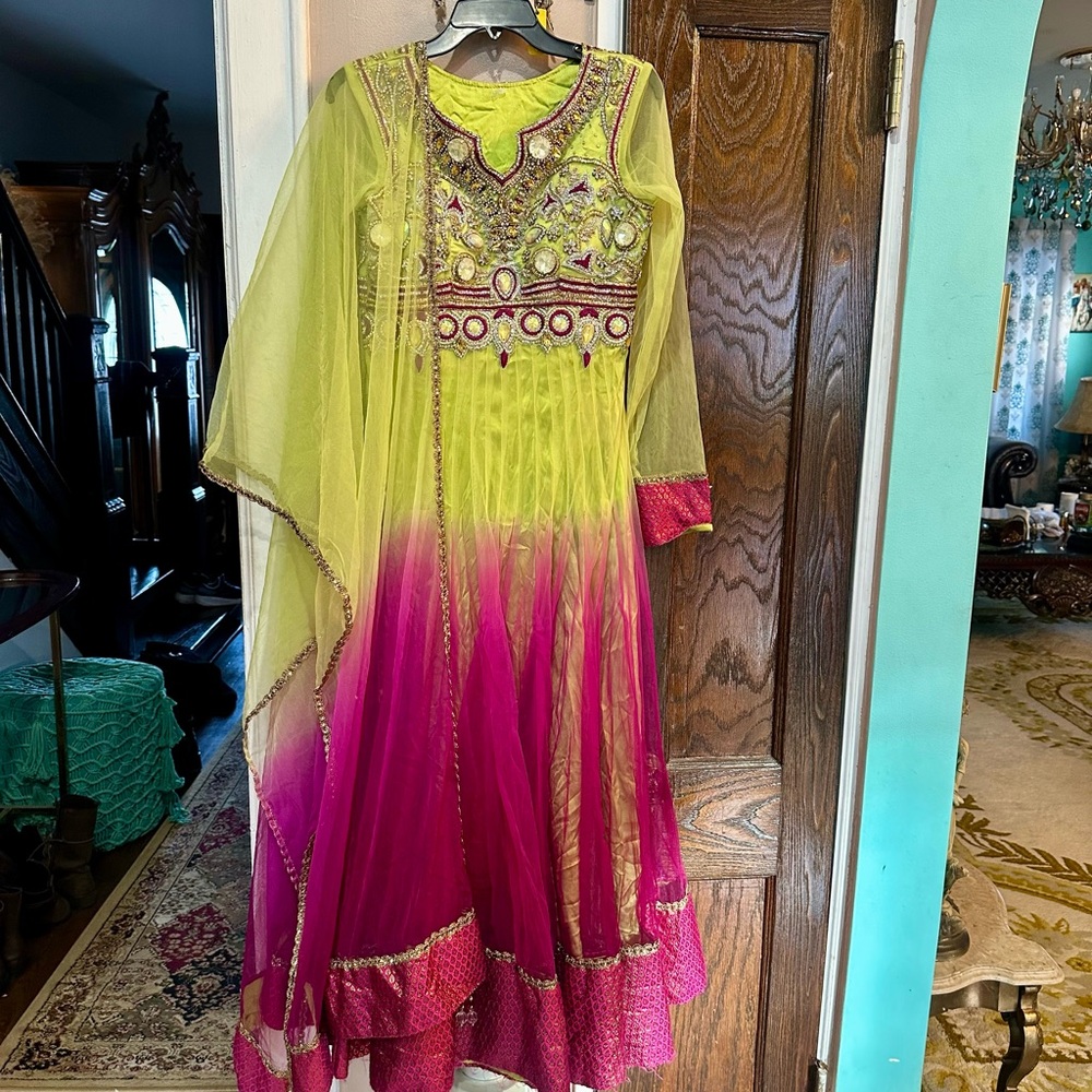Embroidered Anarkali Dress with intricate beadwork